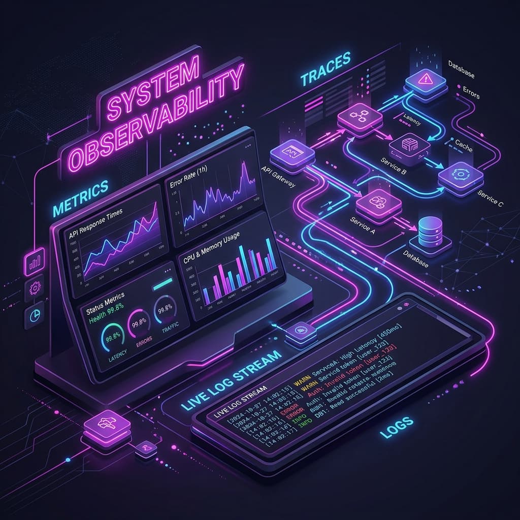 Observability 101: metrics, logs, and traces explained